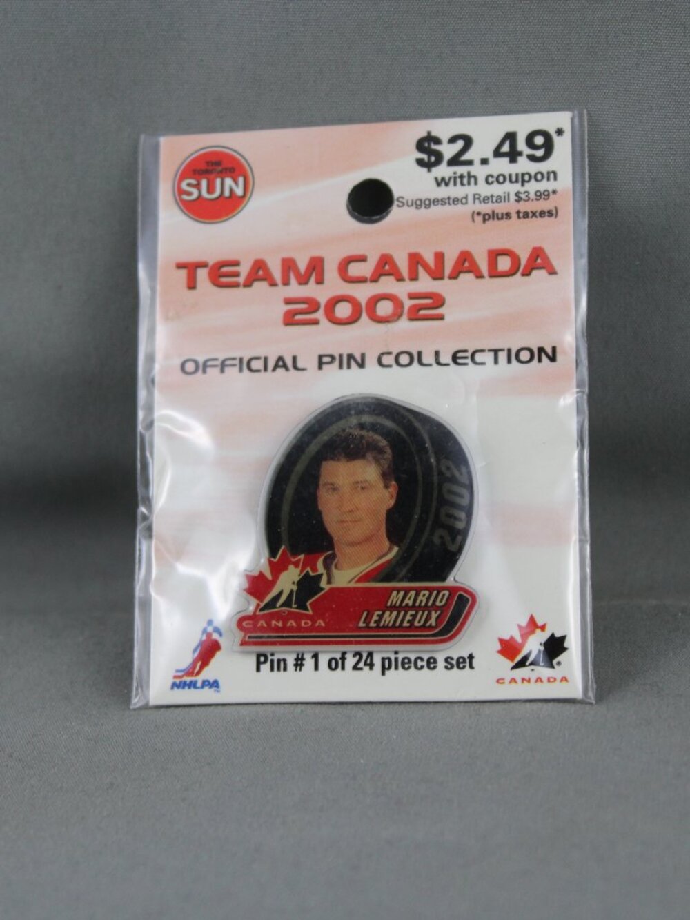 Team Canada Hockey Pin (VTG) - Mario Lemieux - 2002 Olympic Pin